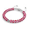 Vermillon foncé | Argent | Bracelet de perles de macramé en verre de sirène
